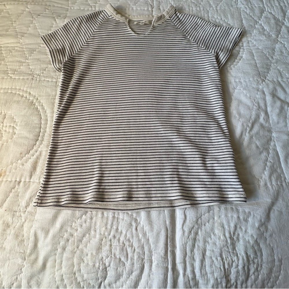 Madewell Black & White Narrow Stripe Short-Sleeve Tee